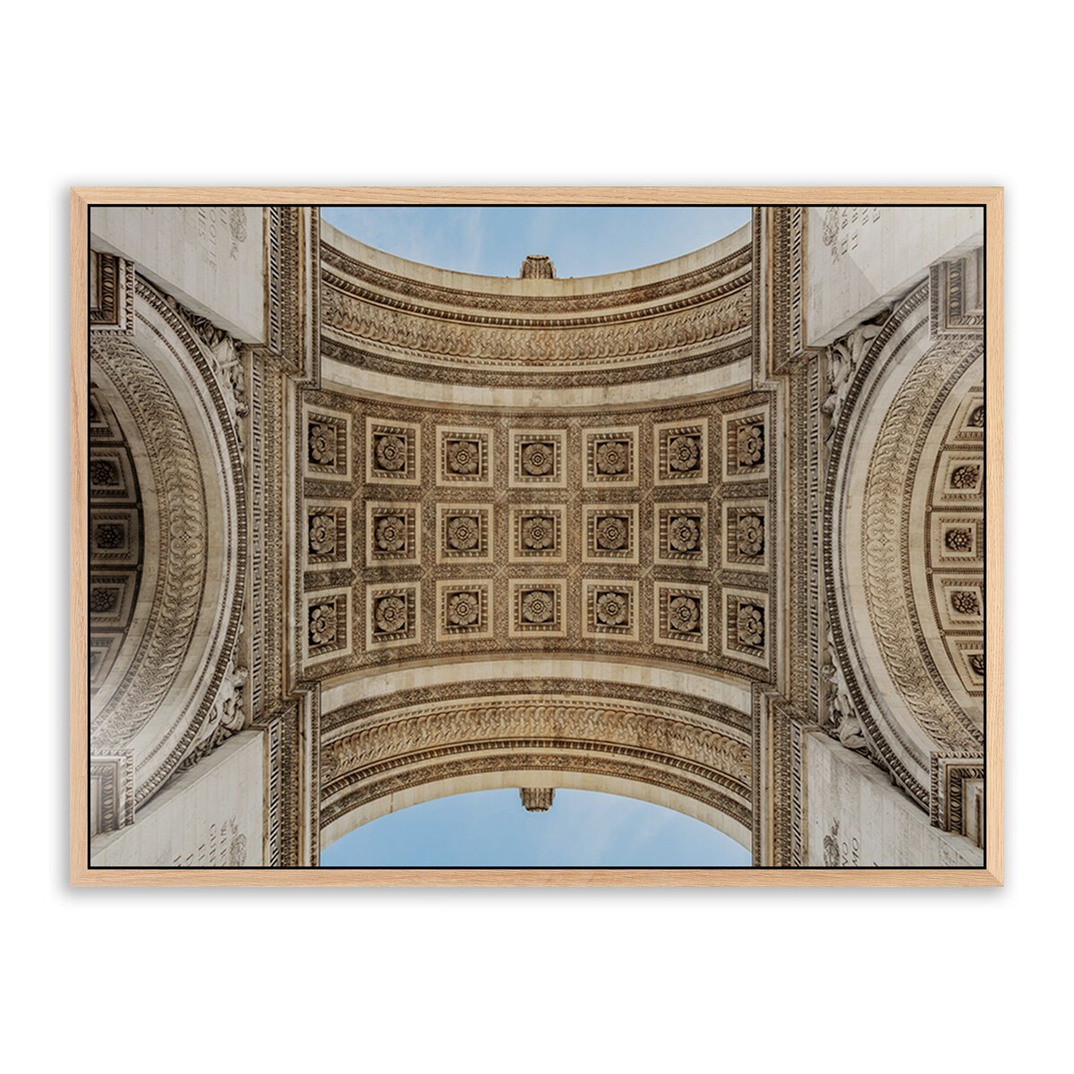 Arc De Triumphe By Guy Sargent - 72X48 White Oak Framed Metal Wall Art - Perfect for Living Room, Office & Home Decor