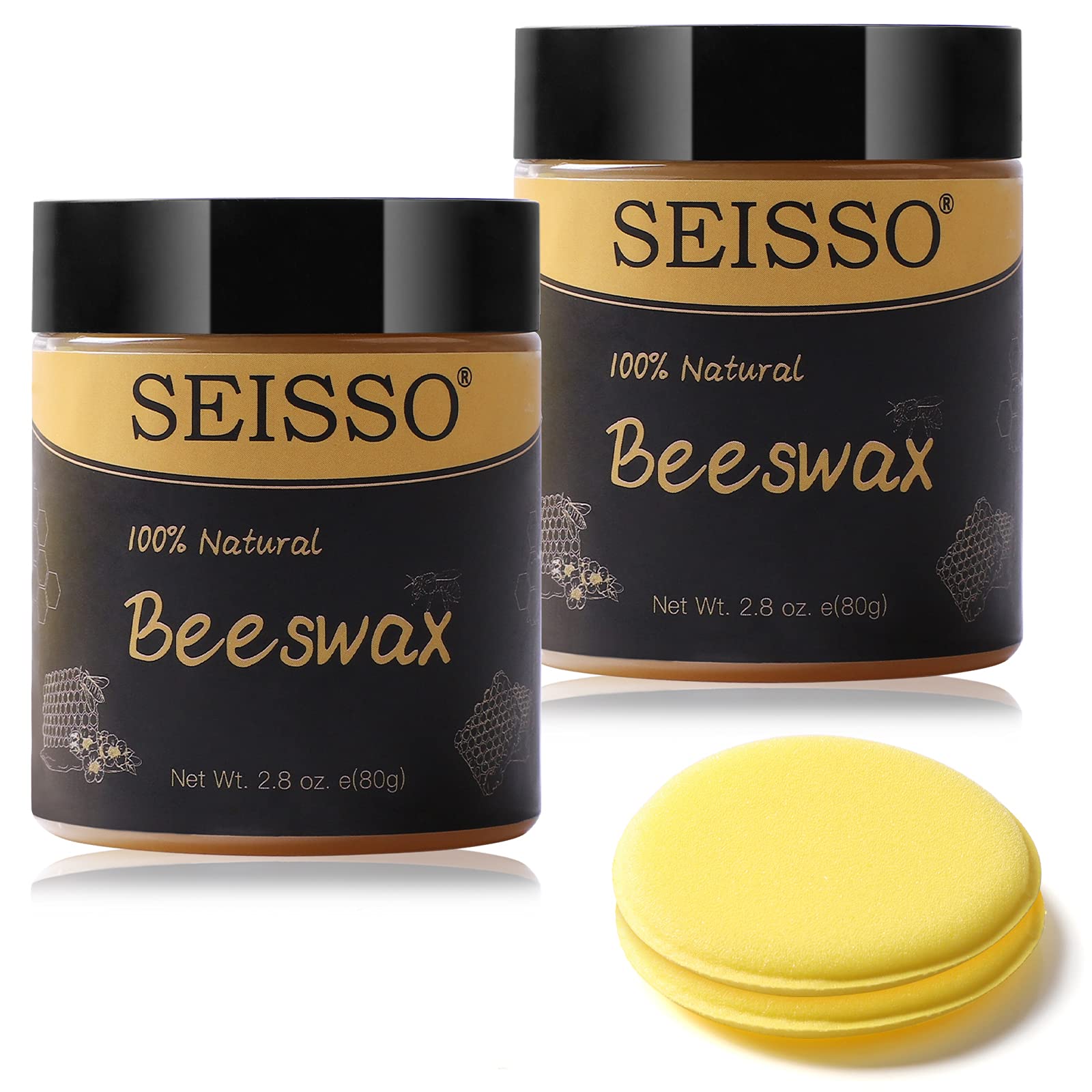 SEISSO Natural Beeswax Furniture Polish & Wood Conditioner - Safe for Wood Floors, Tables, Chairs, Cabinets | Restores Shine & Protects Wood Surfaces | Perfect for Home, Office & Antique Furniture Care