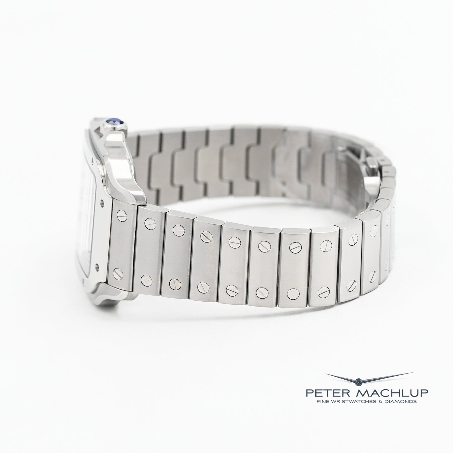 Cartier Santos MM Automatic Watch for Men - Luxury Stainless Steel Timepiece with Date Display - Perfect for Business, Formal Events & Everyday Wear
