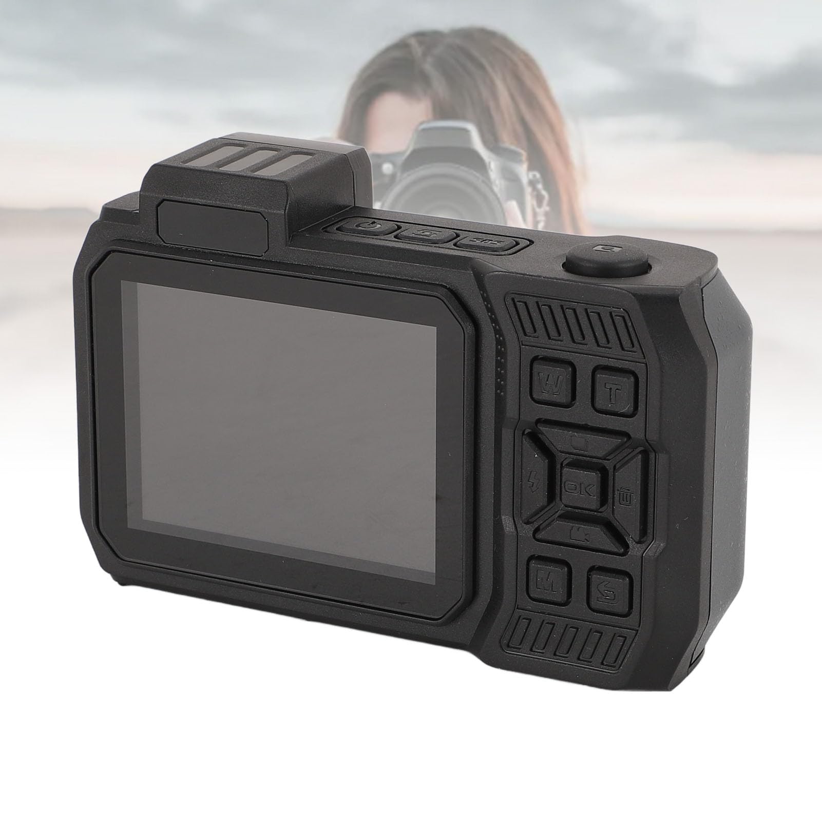48MP 4K Waterproof Action Camera with 16X Digital Zoom & Autofocus - 2.4