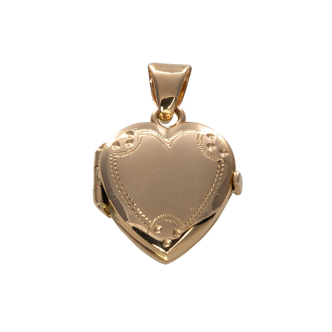 14K Gold Engraved Heart Locket Pendant Necklace - Elegant Personalized Jewelry Gift for Women, Perfect for Valentine's Day, Anniversary & Special Occasions
