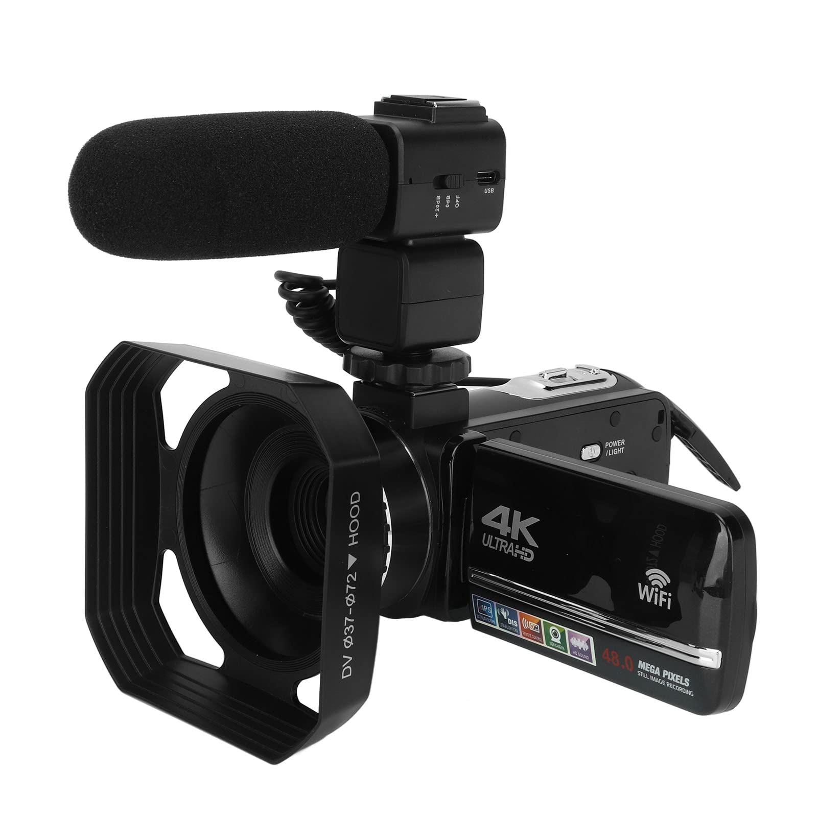 Lazmin112 4K Video Camera Camcorder with 18X Digital Zoom - 1080P HD Digital Recorder, External Microphone & 3