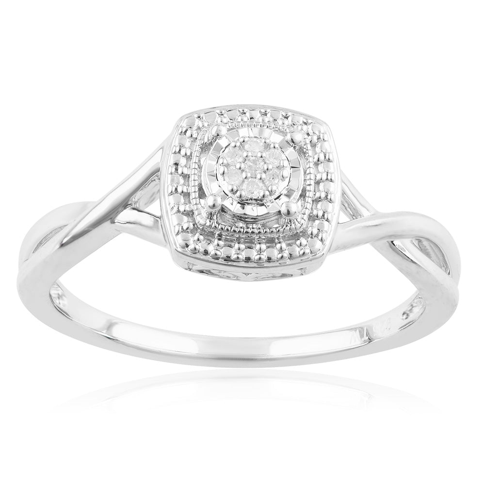 2 Carat Diamond Ring with 7 Brilliant Cut Diamonds in Sterling Silver 925 - Elegant Wedding Engagement Ring for Women, Perfect for Proposals, Anniversaries & Special Occasions
