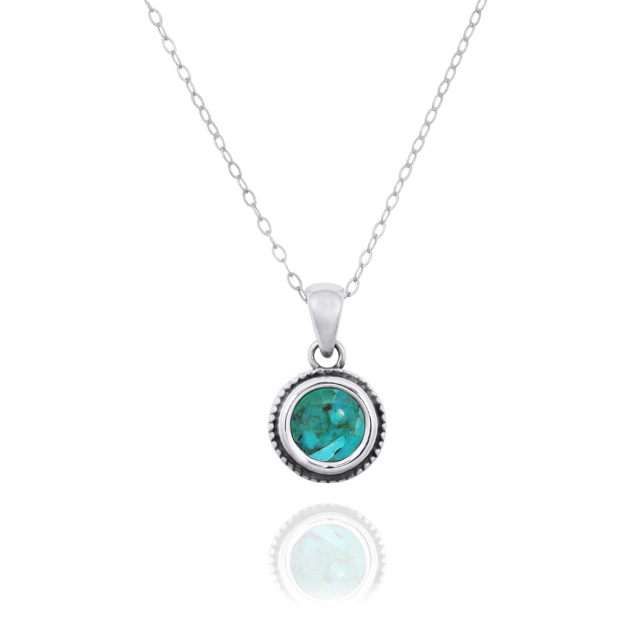 Natural Compressed Turquoise Pendant Necklace - Handmade Jewelry for Women & Men - Perfect for Gifts, Boho Style & Everyday Wear