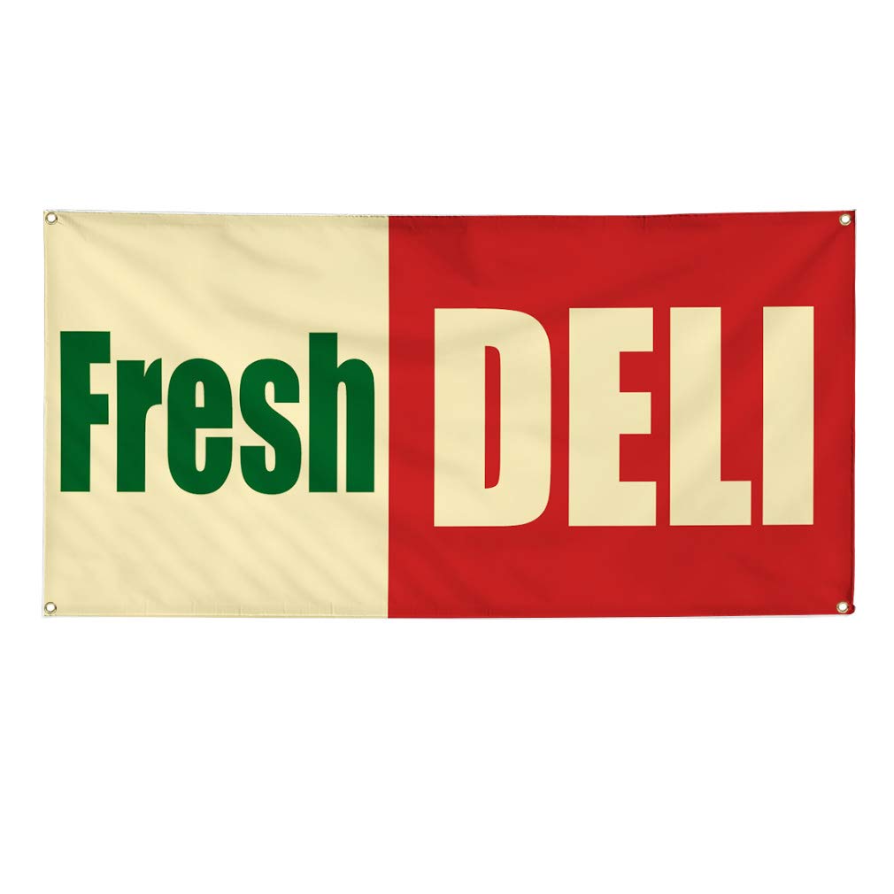 Custom Vinyl Banners for Business Promotion - 24x48 Inch Weatherproof Outdoor Sign with 4 Grommets (Multiple Sizes Available) - Perfect for Deli, Restaurant, Food Fair & Industrial Yard Advertising