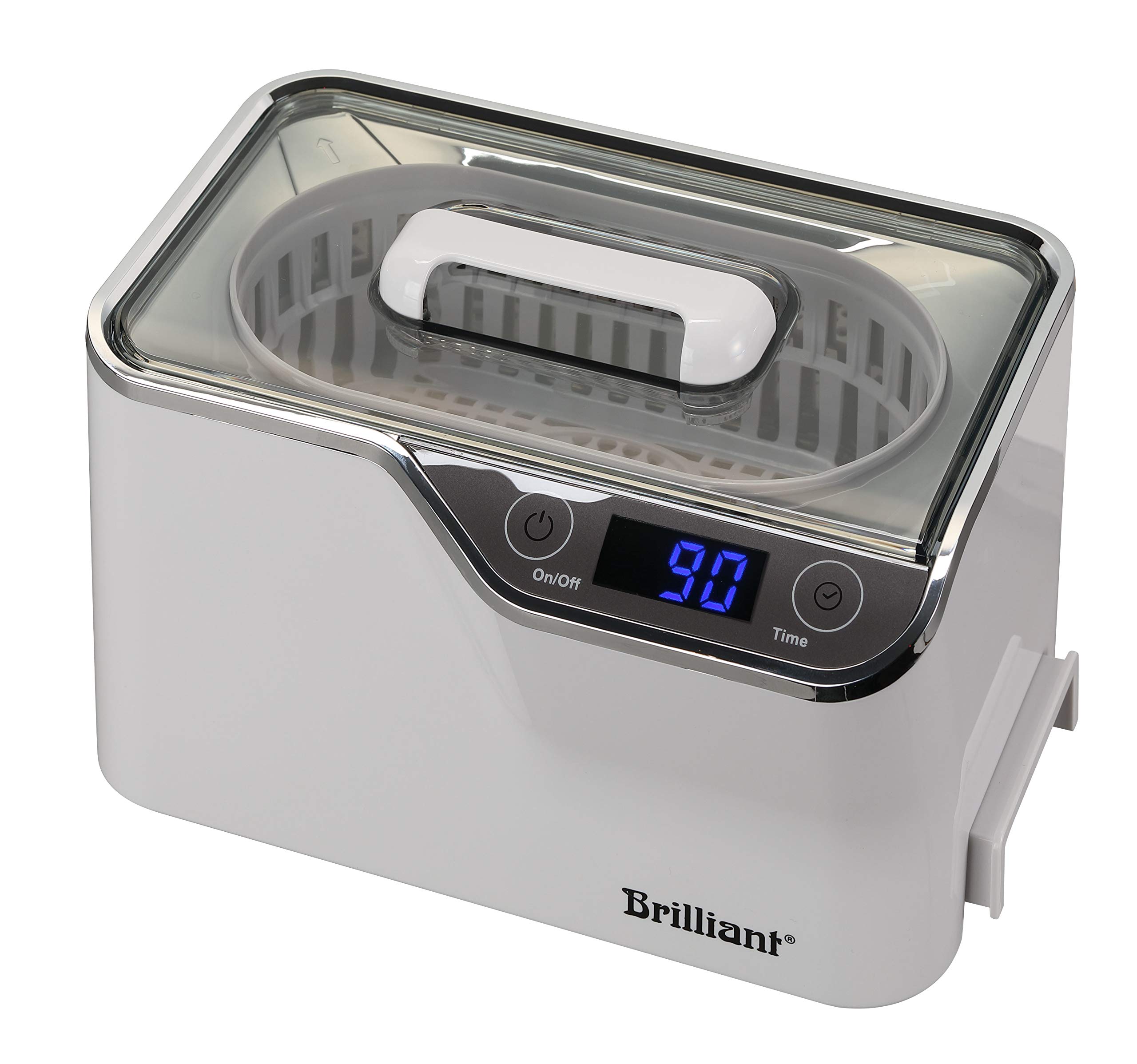 Brilliant HydroSonic TX Ultrasonic Cleaner - Professional Jewelry & Eyeglass Cleaning Device for Home & Dental Use | White | Fast & Effective Ultrasonic Cleaning for Watches, Rings, Dentures & More