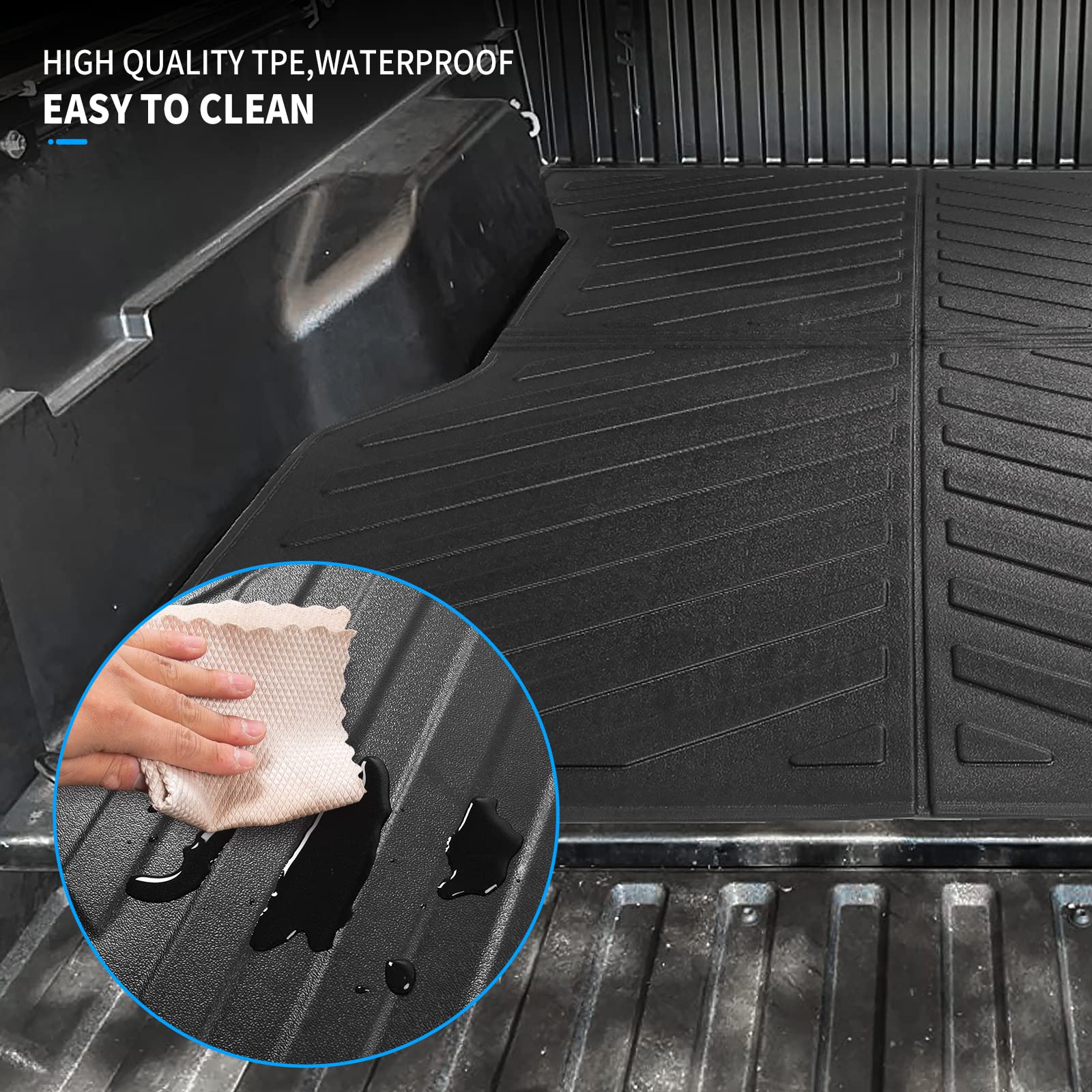 2022 Toyota Tacoma Truck Bed Mat - Heavy Duty Bed Liner Compatible with 2005-2023 Tacoma 6ft Long Bed | Non-Slip Protection for Cargo & Tools | Perfect for Hauling, Camping & Work Site Use