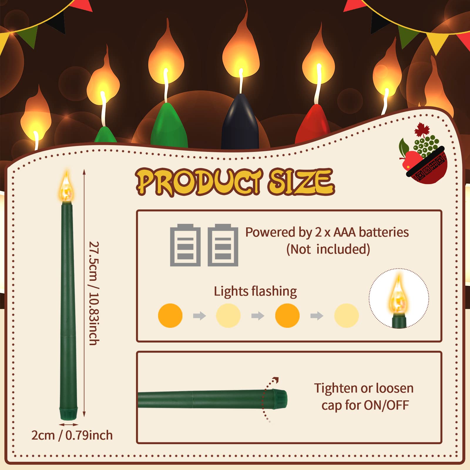 12 LED Dripless Flameless Candles for Halloween, Christmas, Weddings