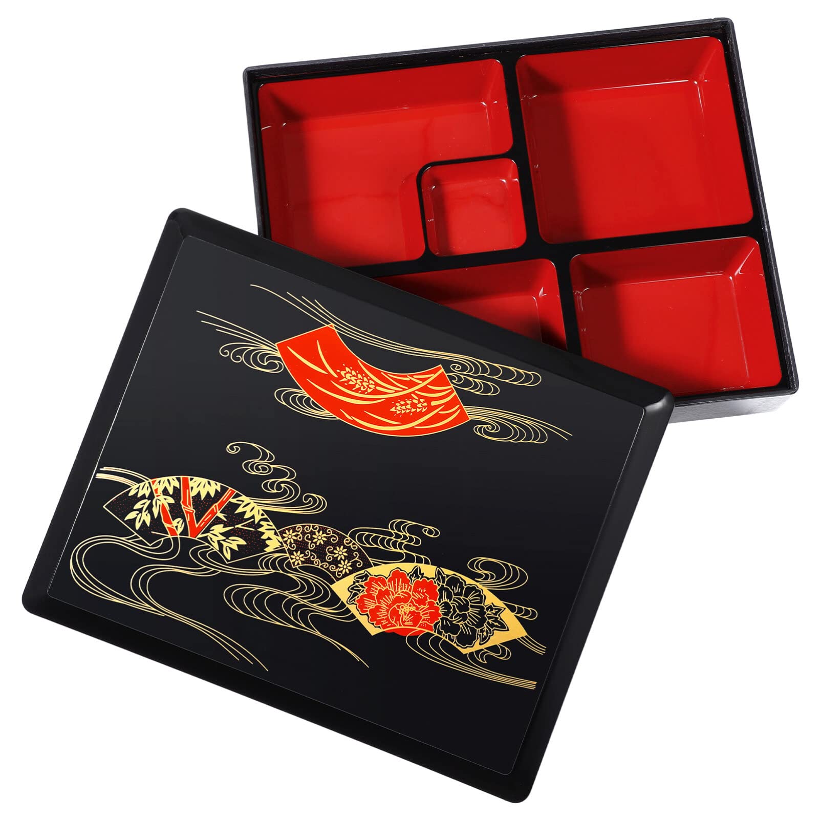 Cabilock Japanese Sushi Bento Box - Plastic Food Storage Container with Lid for Sushi, Candy, Snacks - Perfect for Restaurants, Home, Office & Picnics