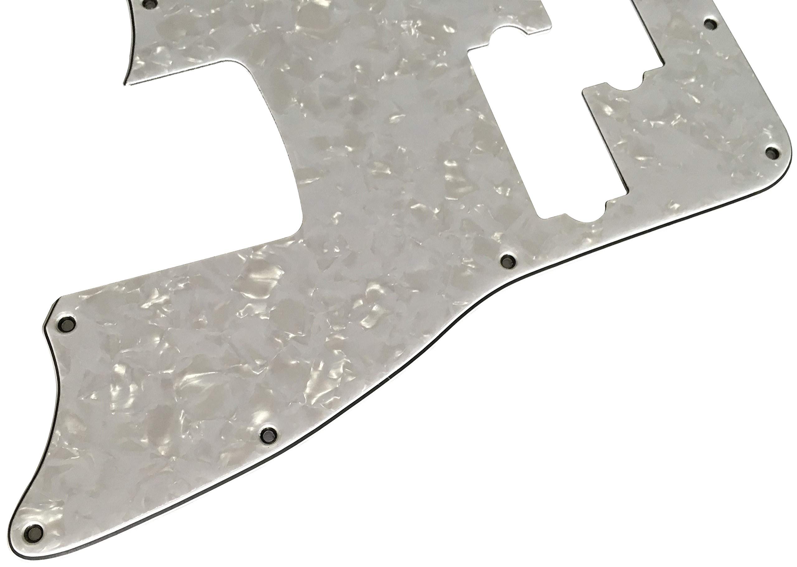 Electric Guitar Pickguard for Squier Jaguar Bass Special SS Short Scale - 4 Ply White Pearl Replacement Pickguard | Perfect for DIY Guitar Upgrades & Modifications