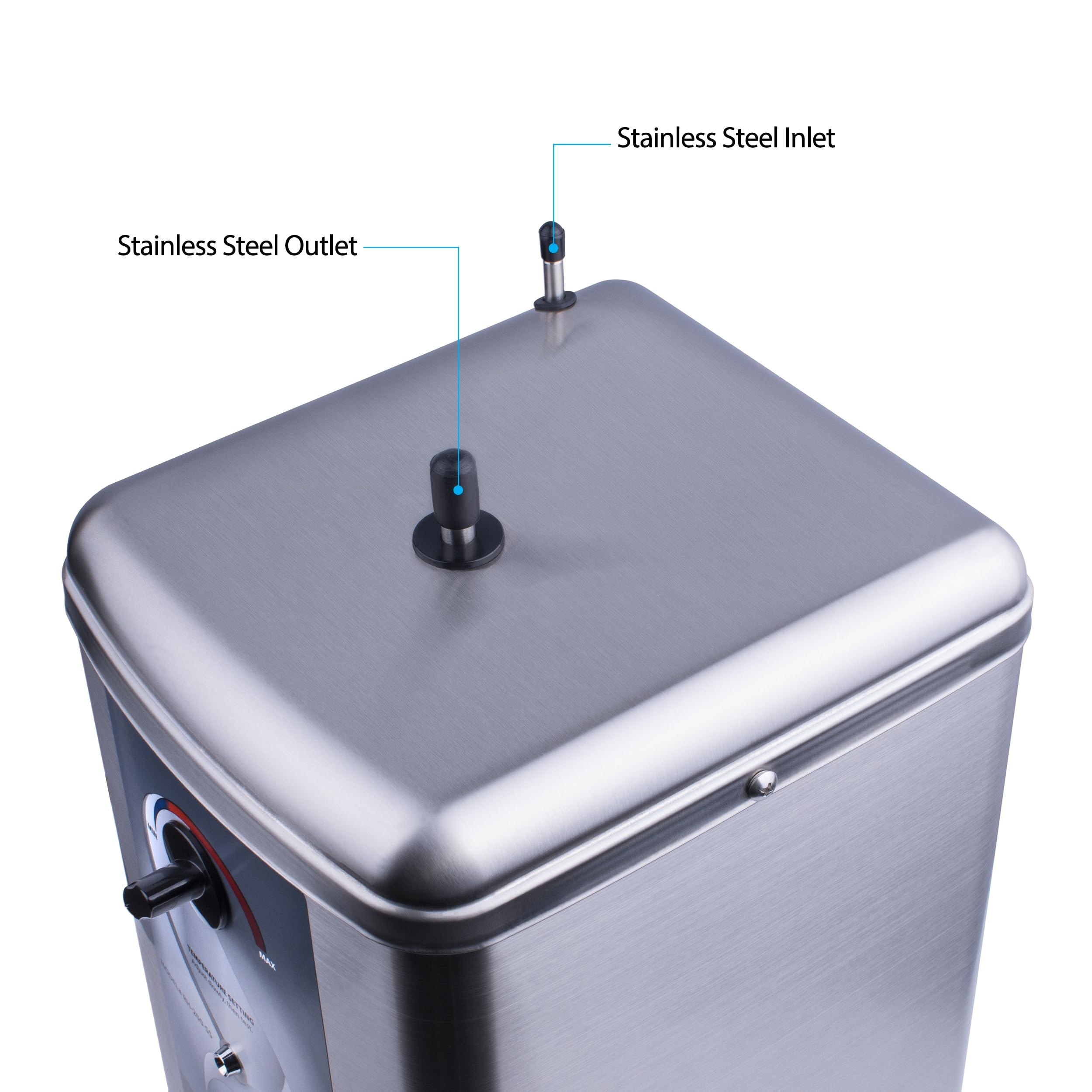 Ready Hot 41-RH-200-F560-BN Instant Hot Water Dispenser System - 2.5 Quarts Capacity, Manual Dial Dual Lever Hot & Cold Water Faucet in Brushed Nickel Finish | Perfect for Kitchen, Office & Tea/Coffee Stations
