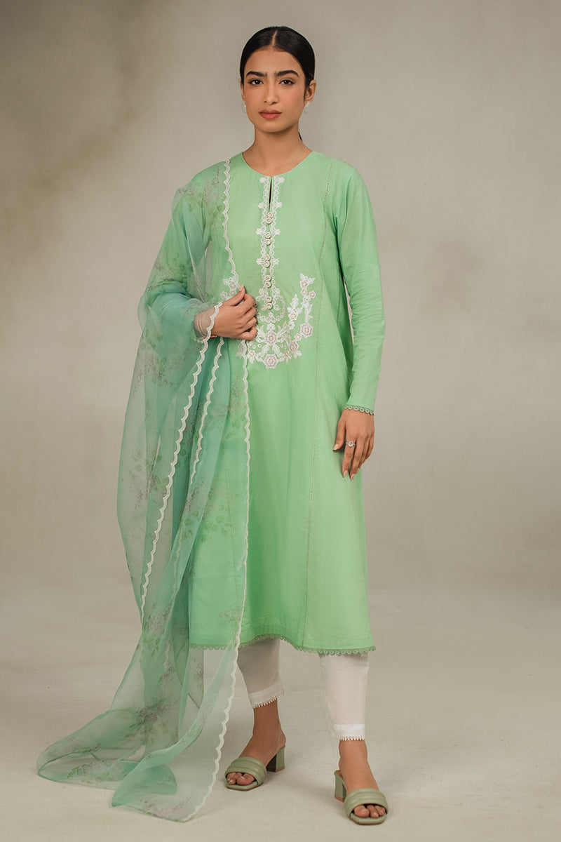 Morning Mist 2-Piece Set (Shirt & Dupatta) - Elegant Indian Ethnic Wear for Women | Perfect for Festivals, Weddings & Special Occasions