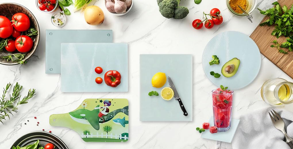 12-Piece Sublimation Ready Tempered Glass Cutting Boards - 15.4