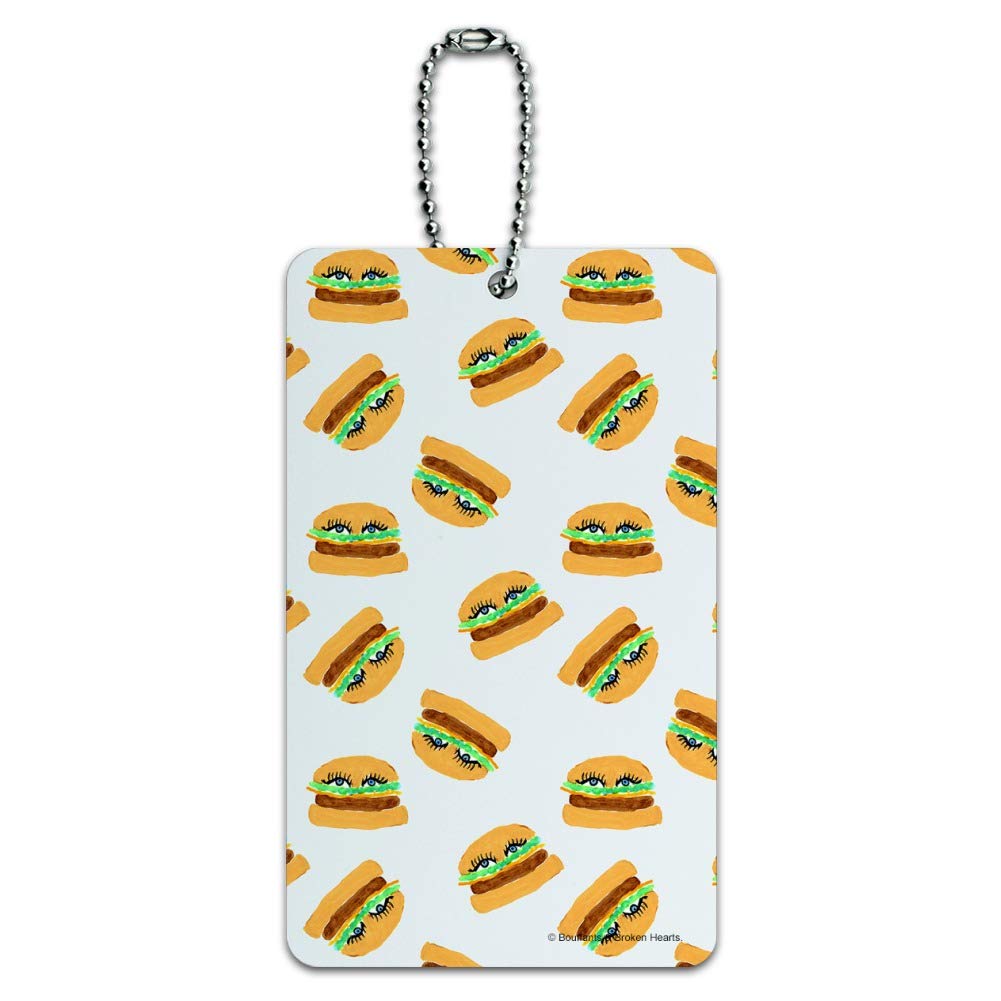 Stylish Burgers Pattern Luggage Tag - Durable Suitcase ID Card for Carry-On Bags - Perfect for Travel, Vacation & Airport Identification