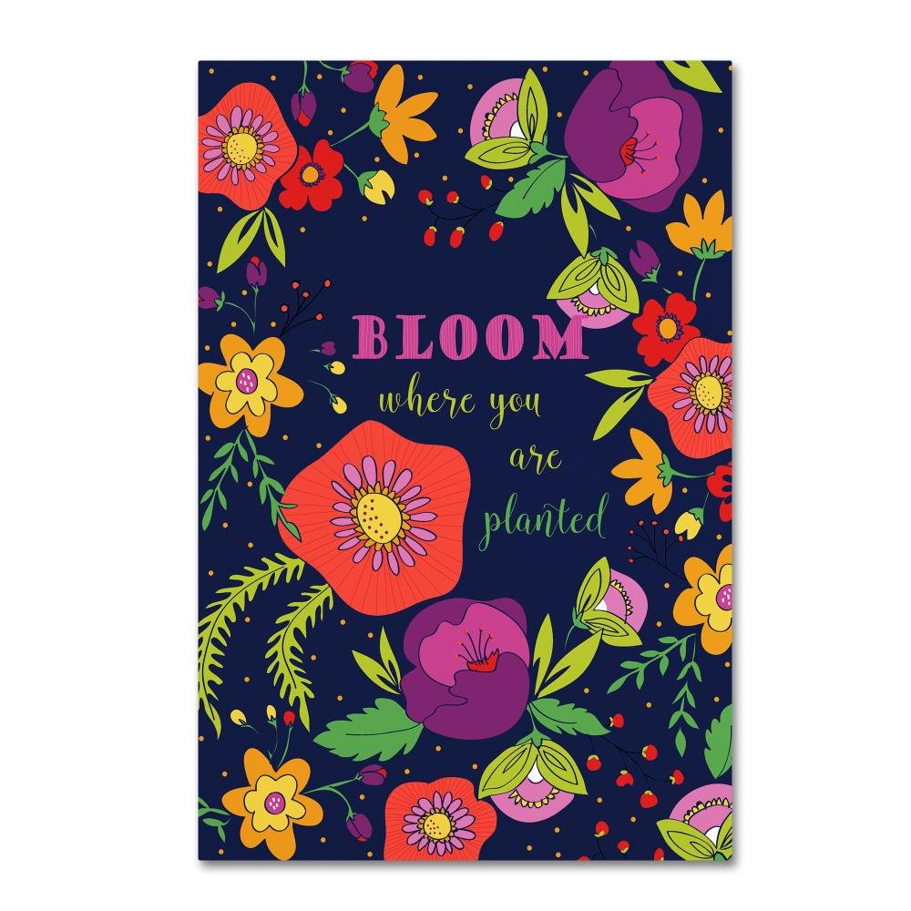 Trademark Fine Art 'Bloom Where You Are Planted' Inspirational Wall Art - Perfect for Home, Office & Gift Decor