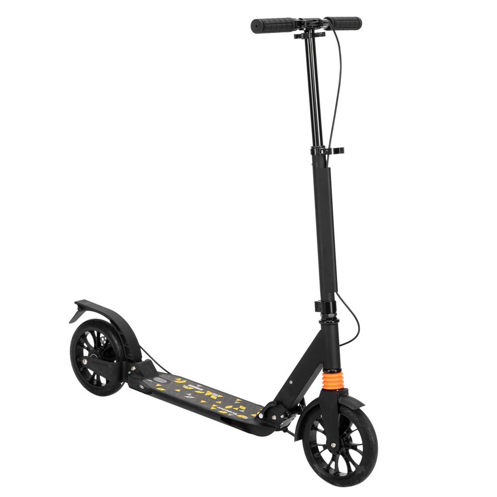 GUOXY Electric Scooter for Adults & Teens - 3 Height Adjustable, Foldable Commuter Scooter with Dual Shock Absorbers (Black) - Perfect for Urban Commuting, Campus Travel & Last-Mile Transportation