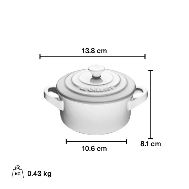 Le Creuset 0.25L Mini Round Cocotte Dutch Oven - Cherry Red | Perfect for Individual Desserts, Side Dishes & Small Batch Cooking