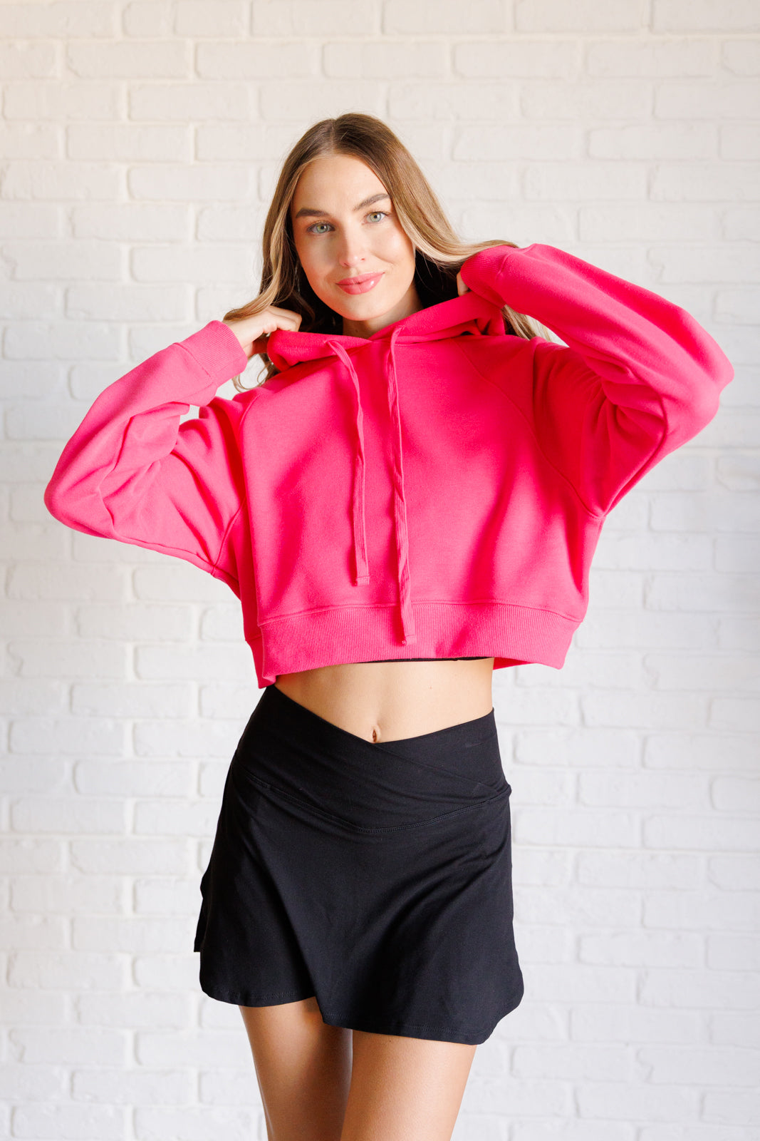 Had Me in the First Half Pullover Hoodie - Soft Cotton Flamingo Pink Sweatshirt for Women | Casual Streetwear, Lounge Wear & Gift Idea