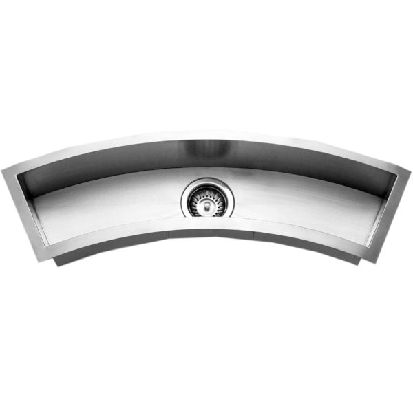 Hamat PRI 3312BT Undermount Stainless Steel Curved Bowl Bar & Prep Sink - Perfect for Kitchen Islands, Wet Bars & Small Space Food Preparation