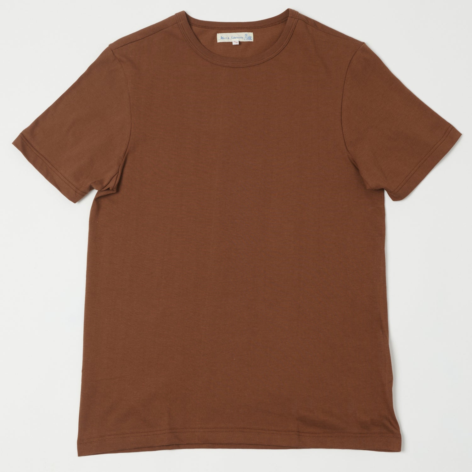 Vintage Merz b. Schwanen 1950s Crew Neck T-Shirt - Soft Cotton Tan Tee for Men | Retro Casual Wear & Everyday Outfits