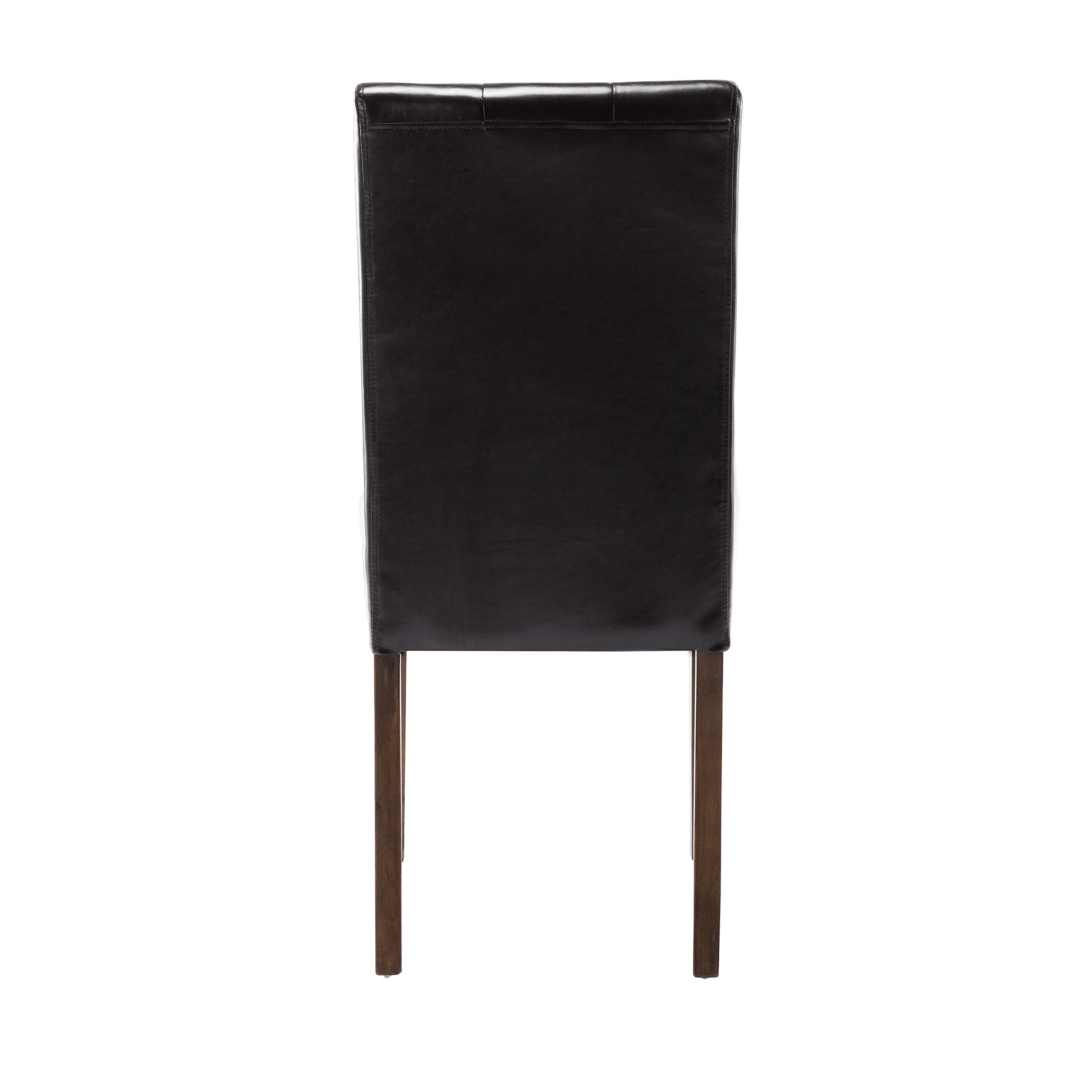 Porthos Home Hough Set of 2 Dining Chairs - Tall Back PU Leather Upholstered Chairs with Button Tufting & Rubberwood Legs, Armless Space-Saving Design for Small Dining Rooms, Kitchens, Apartments, and Breakfast Nooks | Modern Comfort Seating for Family Meals and Entertaining