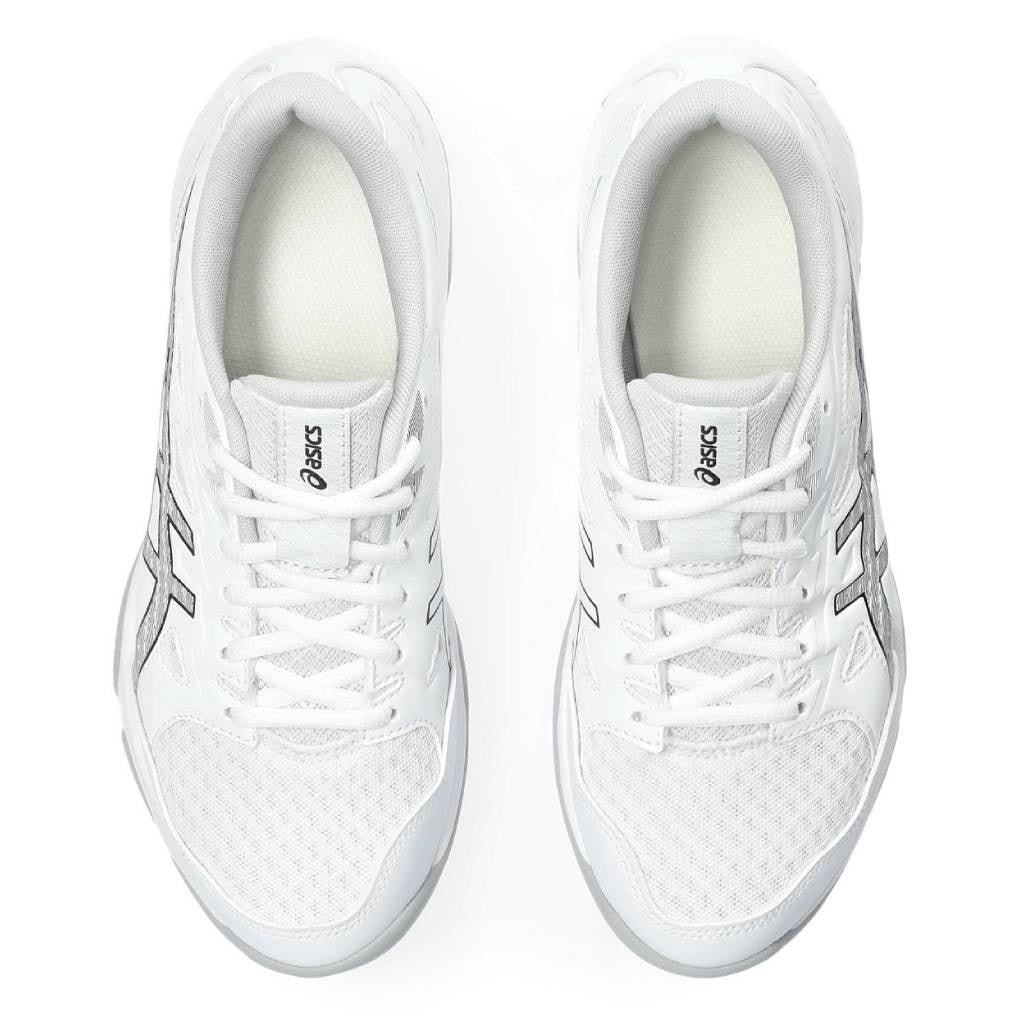 ASICS Gel Rocket 11 Women's Volleyball Shoes - Lightweight Indoor Court Sneakers for Badminton, Squash & Gym Training (White/Silver) - Perfect for Sports Enthusiasts & Professional Athletes