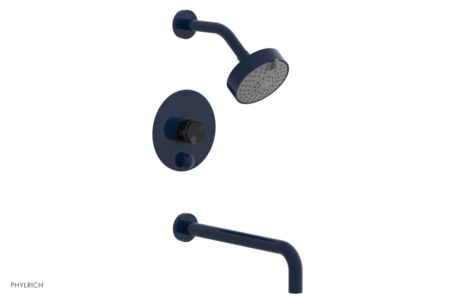 BASIC II 12 Pressure Balance Tub and Shower Set - Black Marble Finish, 230 28 12 - Perfect for Modern Bathroom Renovations & Spa-Like Showers