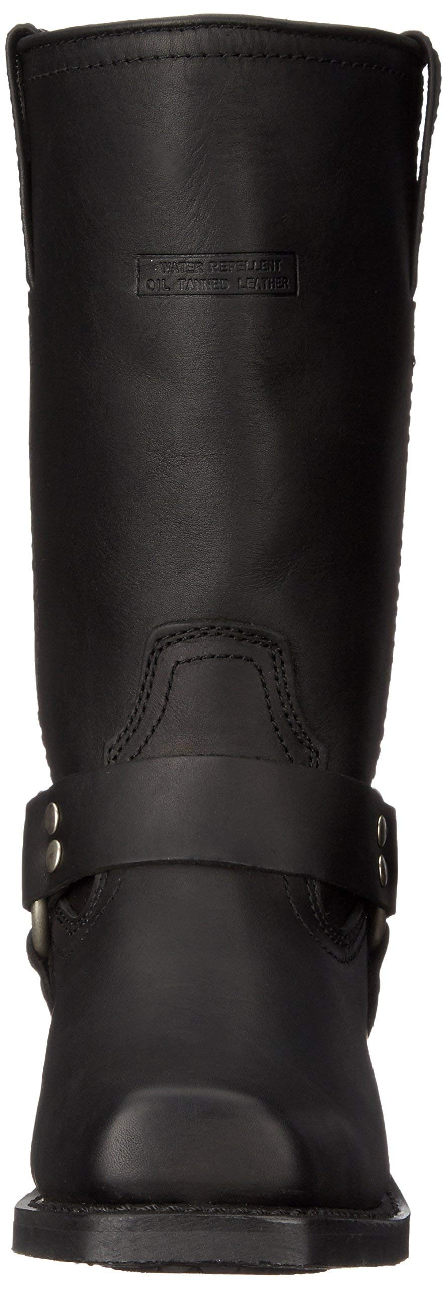 Ad Tec Women's 12-Inch Harness Motorcycle Boots - Black Genuine Leather Riding Boots with Square Soft Toe, Oil-Resistant Neoprene Sole & Heel - Perfect for Biker Chicks, Motorcycle Rides & Outdoor Adventures