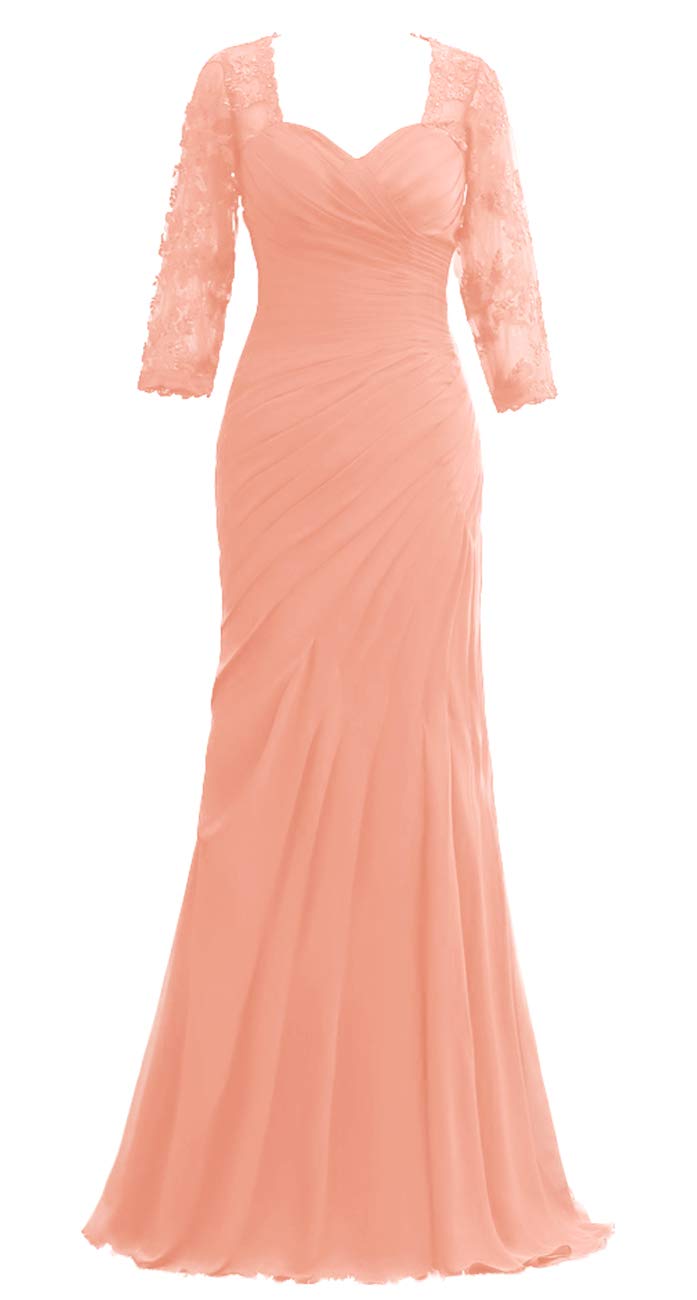 Elegant Long Sleeve Mother of The Bride Dresses - Formal Chiffon Evening Gowns for Wedding Guest | Perfect for Church Ceremonies, Receptions & Special Occasions