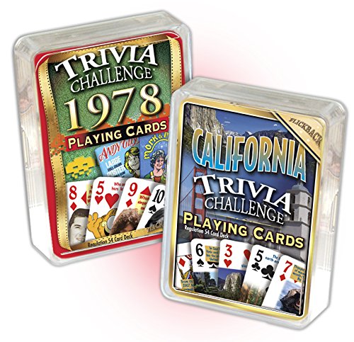 1978 Trivia Playing Cards & California Trivia Cards Set - Fun Birthday Party Game for Adults, Family Game Night, Travel Entertainment