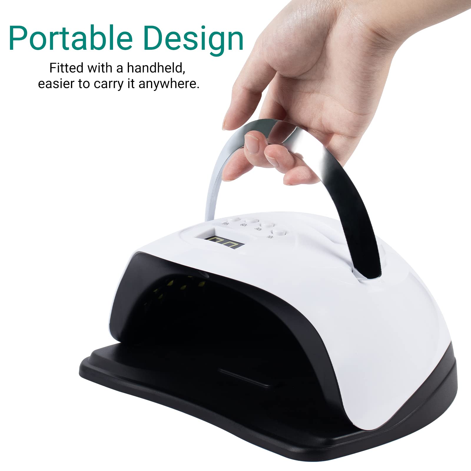 FUNSHOWCASE 160W LED UV Lamp for Resin Curing & Gel Nail Polish - 4 Timer Settings with Auto Sensor - Perfect for Jewelry Making, DIY Crafts, and Professional Nail Salons