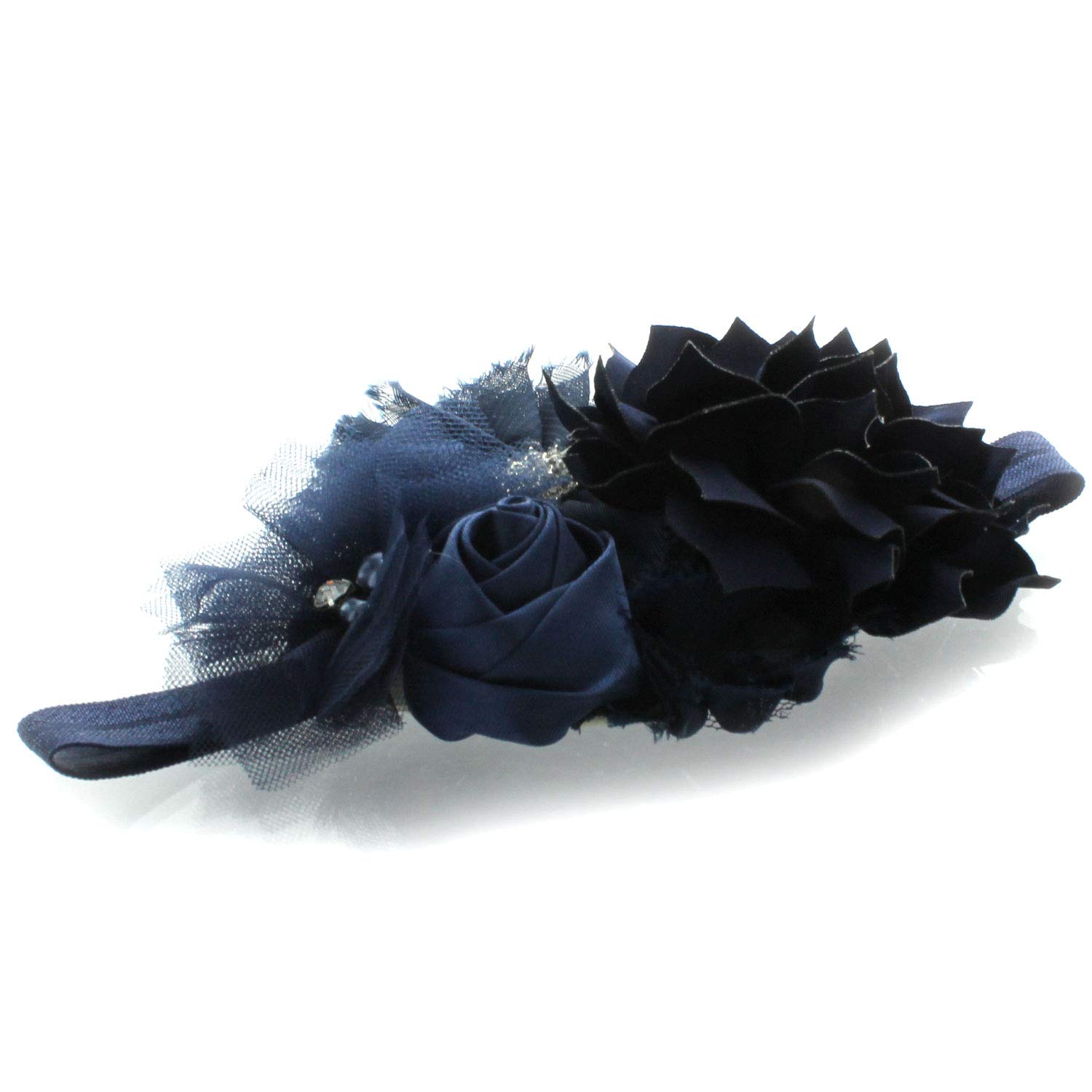 Lello Shabby Fabric Flower Cluster Headbands for Baby Girls & Toddlers - Stretchy Elastic Hair Accessories - Perfect for Parties, Photos & Everyday Wear