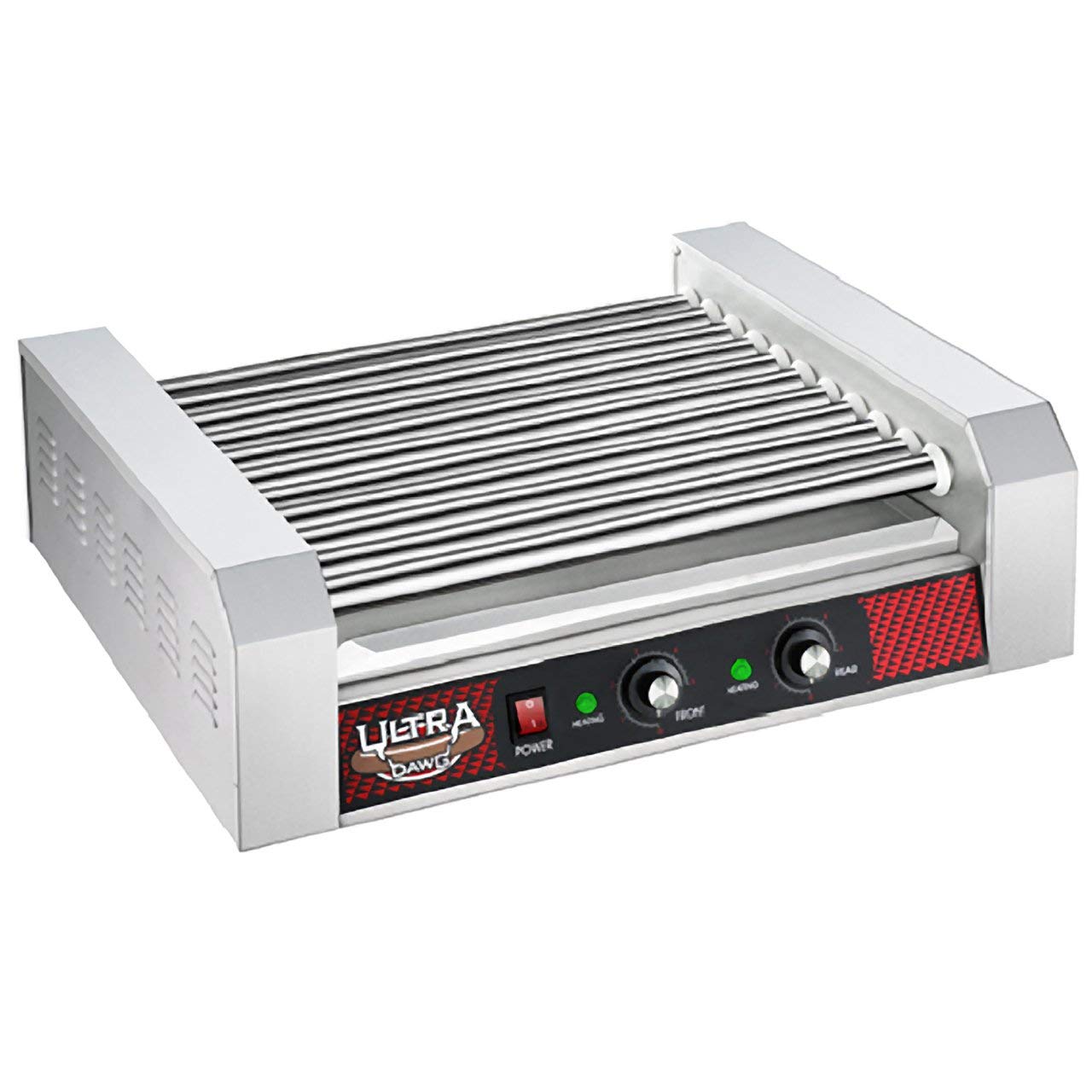 11 Roller Commercial Hot Dog Machine - Dual Temperature Zone Countertop Hot Dog Roller for Hotdogs, Brats & Sausages (Up to 30) - Perfect for Restaurants, Carnivals & Food Trucks by Great Northern Popcorn