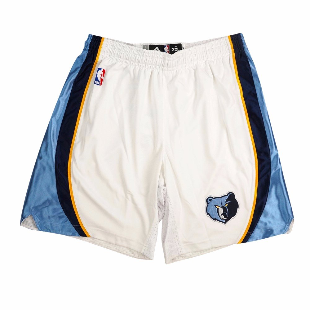 adidas Memphis Grizzlies NBA Authentic On-Court Climacool Basketball Shorts for Men - White Team Game Shorts (2XL) - Perfect for Basketball Games, Workouts and Casual Wear