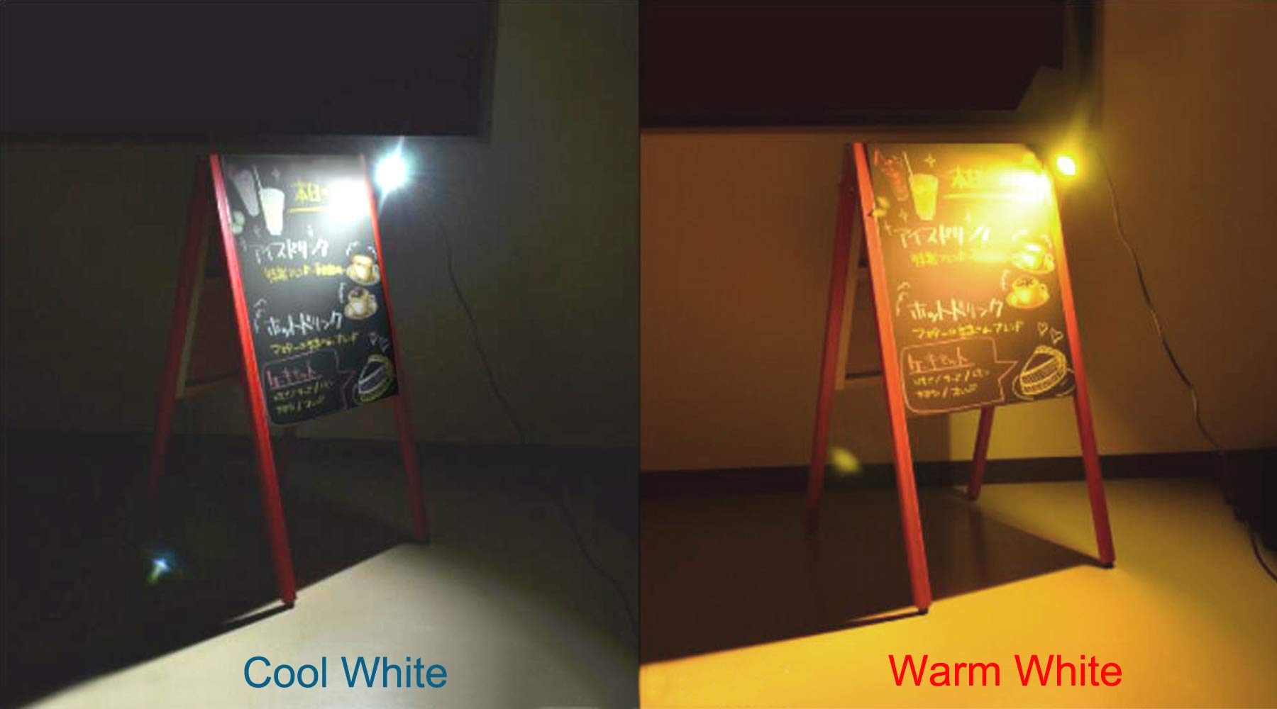 Kiven 1-Piece LED Clip-On Light - IP65 Waterproof, 3000K Warm White, Adjustable Desk Stand Arm Lamp with Power Plug & Waterproof Switch - Perfect for Outdoor Signboards, Blackboards, and Workspaces