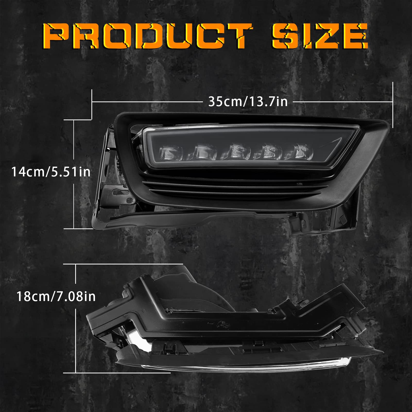 2013-2015 Honda Accord Sedan LED Fog Lights (Non-Hybrid) - Clear Lens with Switch & Wiring Harness | Perfect for Night Driving & Foggy Conditions