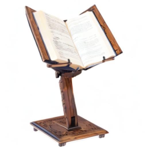 Adjustable Carved Wooden Book Stand Holder for Quran, Bible, Torah - Reading Desk Lectern for Dictionary, Cookbooks & Large Books - Perfect for Religious Study, Kitchen & Office Use