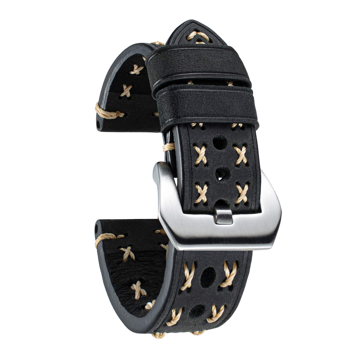 Samsung Galaxy Watch Bands 20mm/22mm - Genuine Leather Strap for Huawei & Amazfit Smartwatches - Perfect for Work & Gym