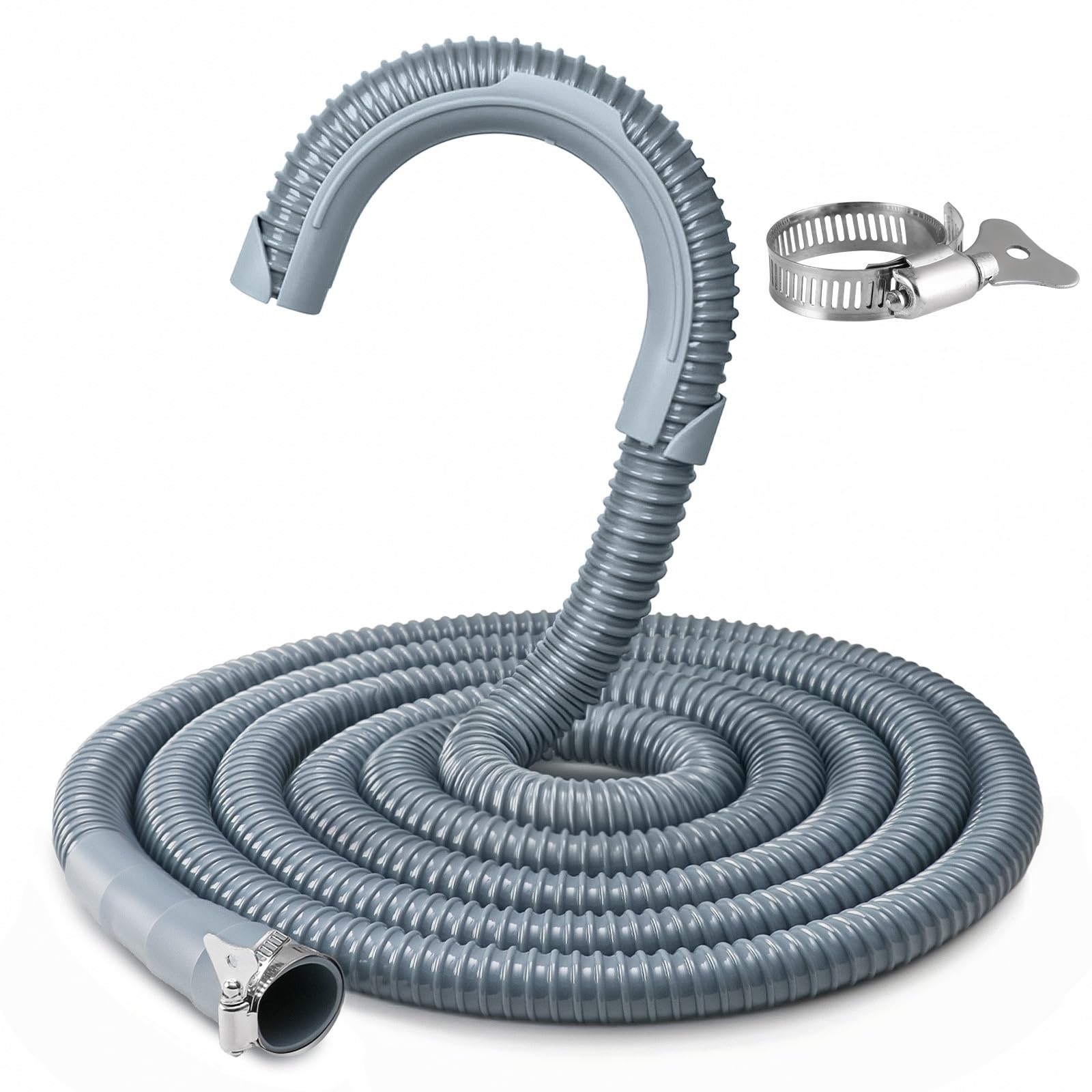 Universal Washing Machine Drain Hose 8ft - Flexible Washer Hose for Whirlpool, GE, Kenmore - Perfect for Laundry Room Installation