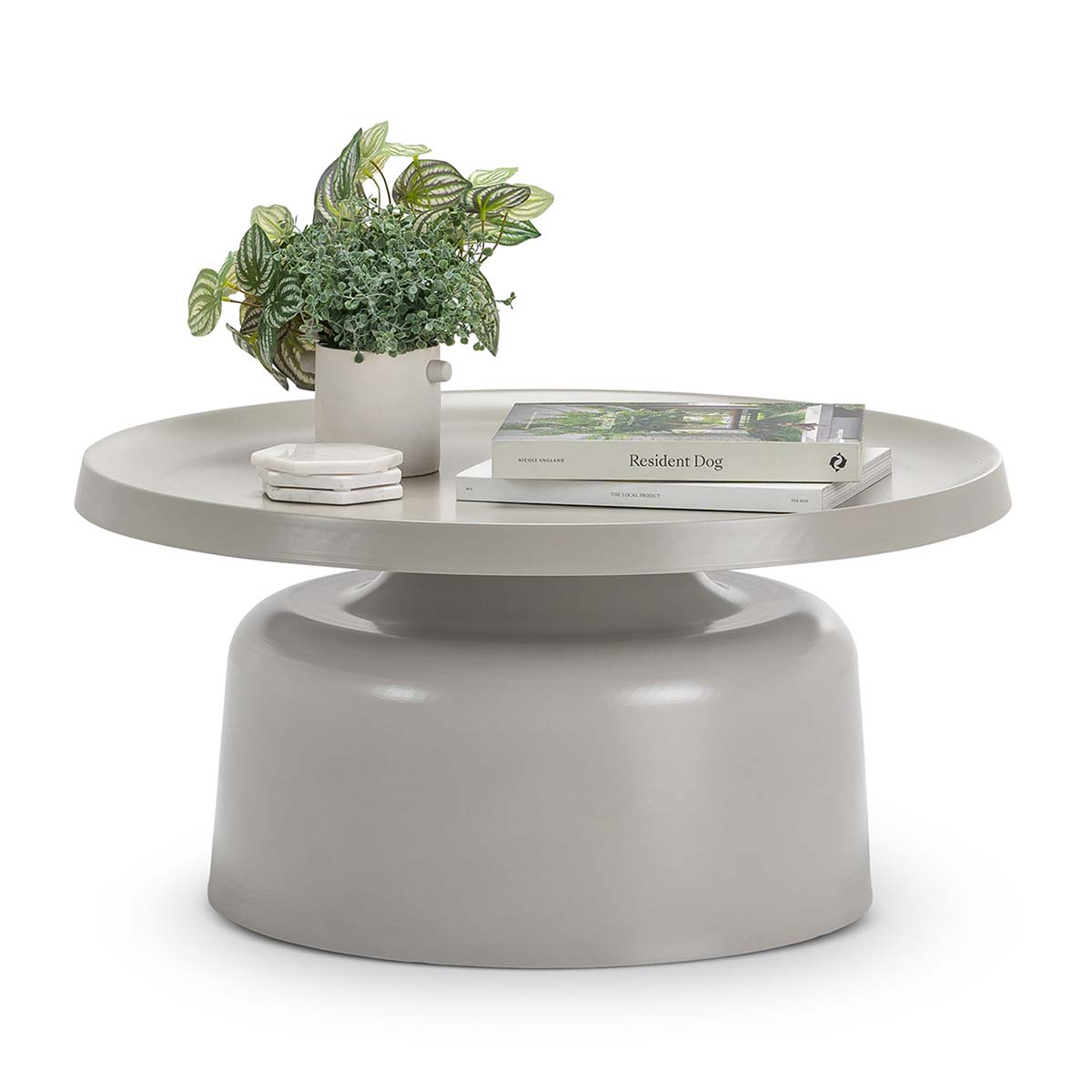 Modern Javi Pedestal Tray Coffee Table - Stylish Living Room Centerpiece for Home Decor, Perfect for Holding Books, Plants & Drinks