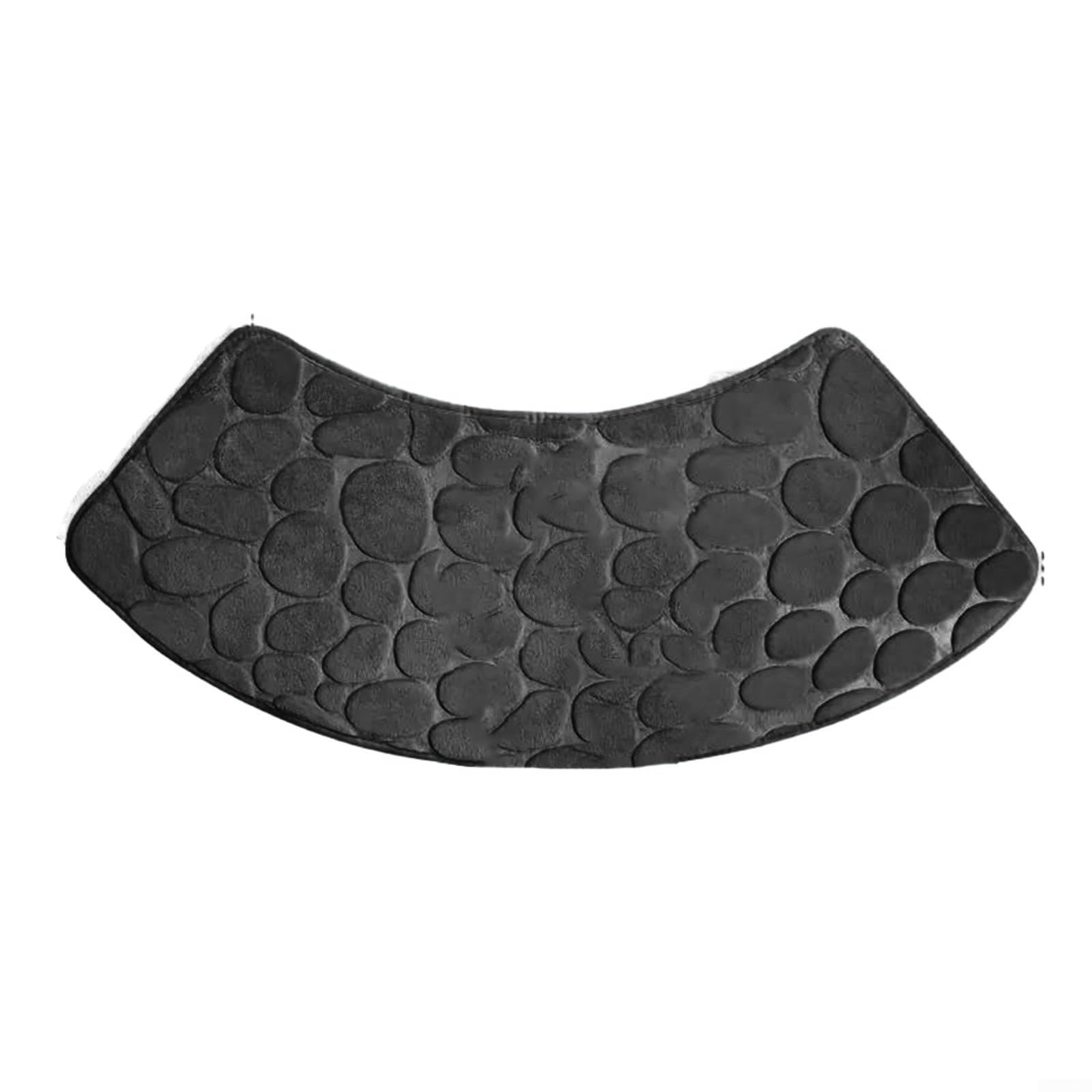 Non-Slip Curved Shower Mat with Fanned Design - Washable Bath Tub Floor Carpet for Shower, Laundry Room & Living Room (Black) | Perfect for Bathroom Safety & Home Decor