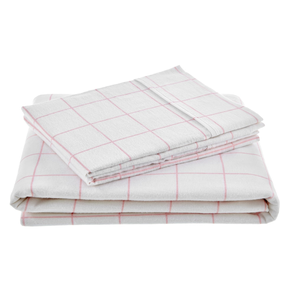 Soft Pink Cotton Flannelette Quilt Cover Set - Queen Size Bedding for Cozy Winter Nights & Luxurious Hotel-Style Comfort