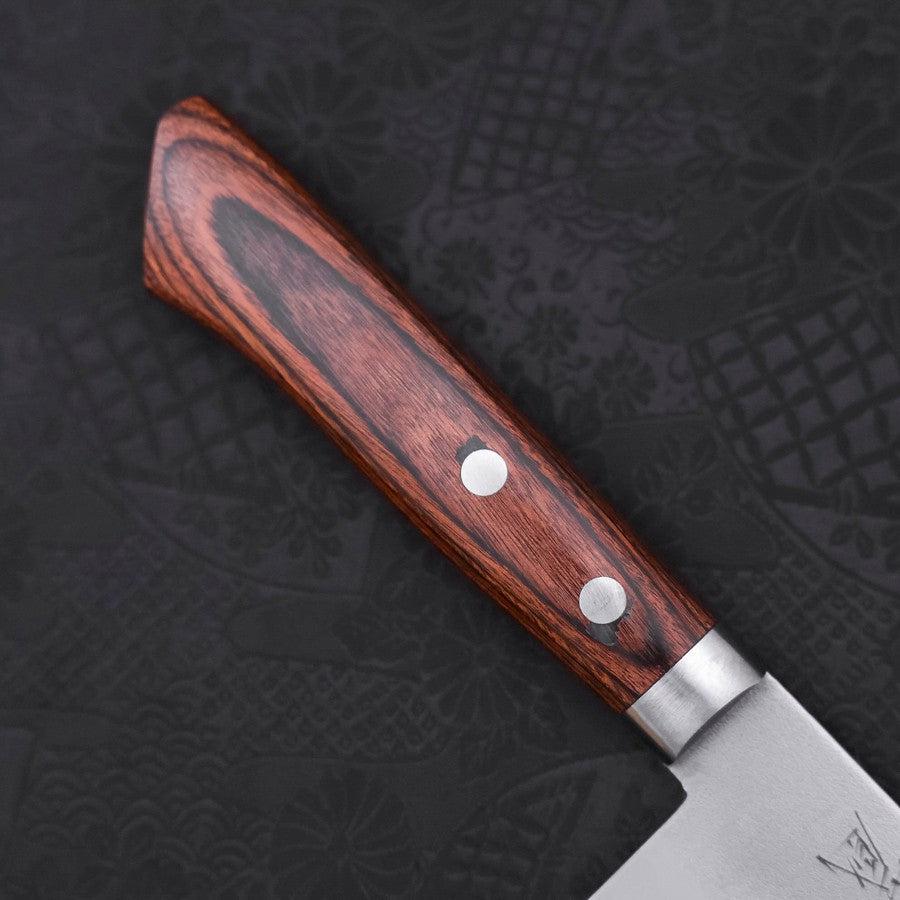 Premium Santoku Knife 165mm - VG-1 Stainless Steel Blade with Nashiji Finish & Mahogany Handle - Perfect for Slicing, Dicing, and Chopping Vegetables, Meat, and Fish in Professional Kitchens or Home Cooking