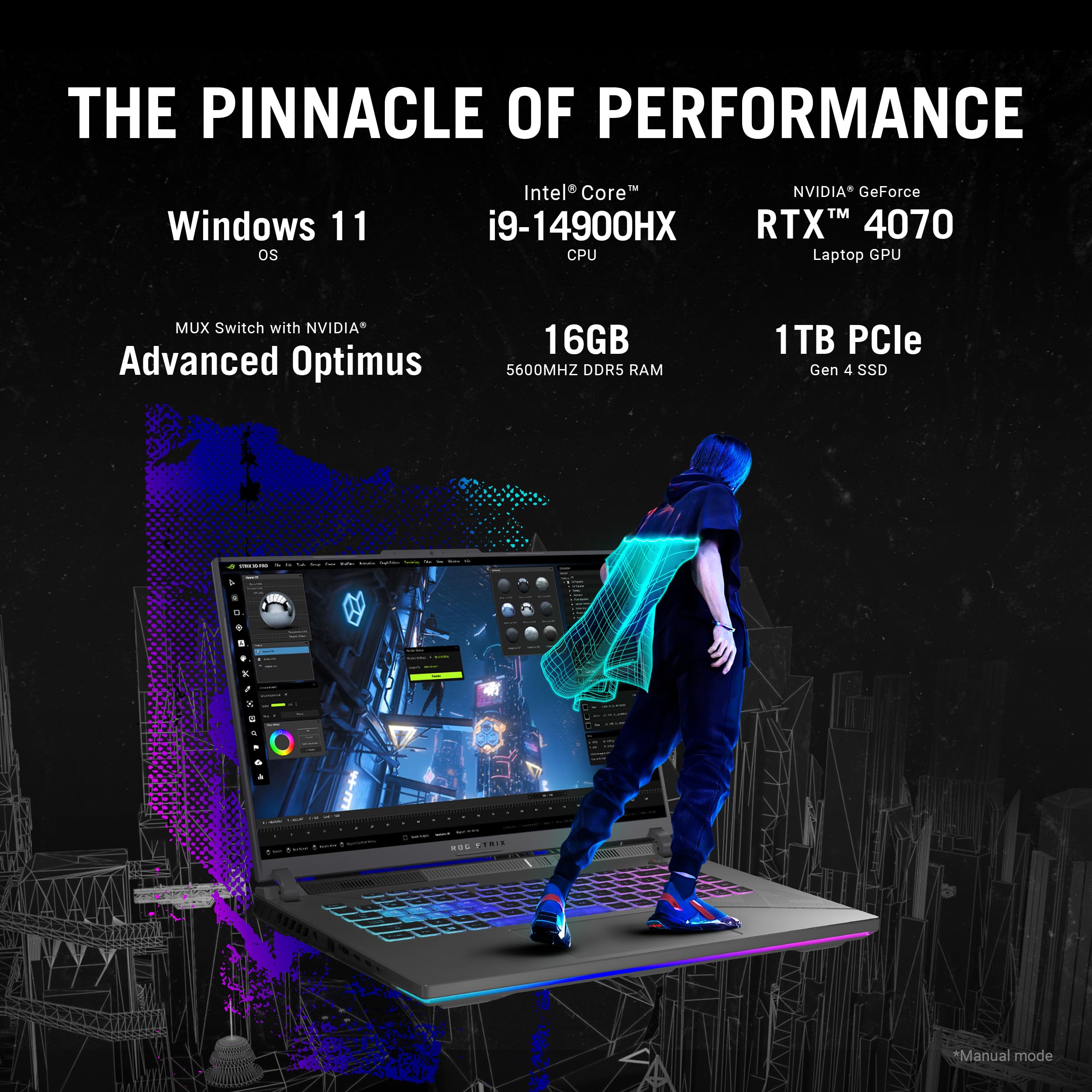 ASUS ROG Strix G16 Gaming Laptop - i9-14900HX, RTX 4070, 16