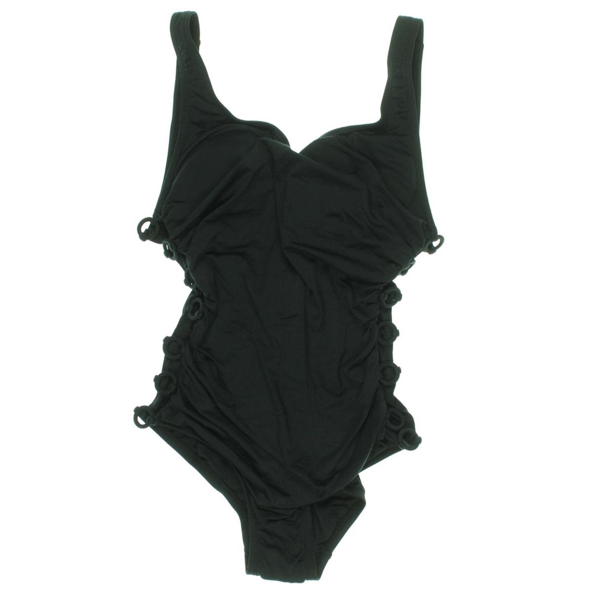 DKNY Ring Cutout One-Piece Swimsuit for Women - Sexy High Cut Bathing Suit with Unique Ring Design, Perfect for Beach Vacations & Pool Parties