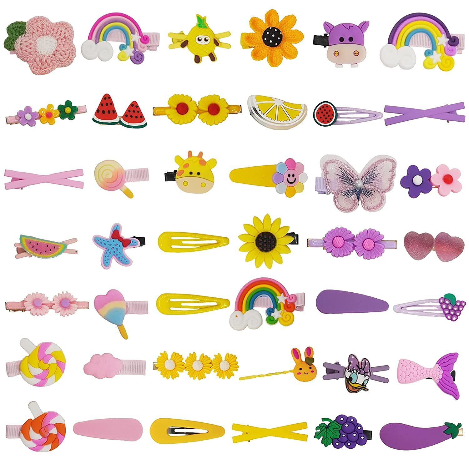 Belicia 10PCS Baby Girls Hair Clips Set - Colorful Cute Candy Flower Fruit Animal Hair Pins Barrettes for Toddlers Kids Teens - Perfect for School, Parties & Daily Hair Styling