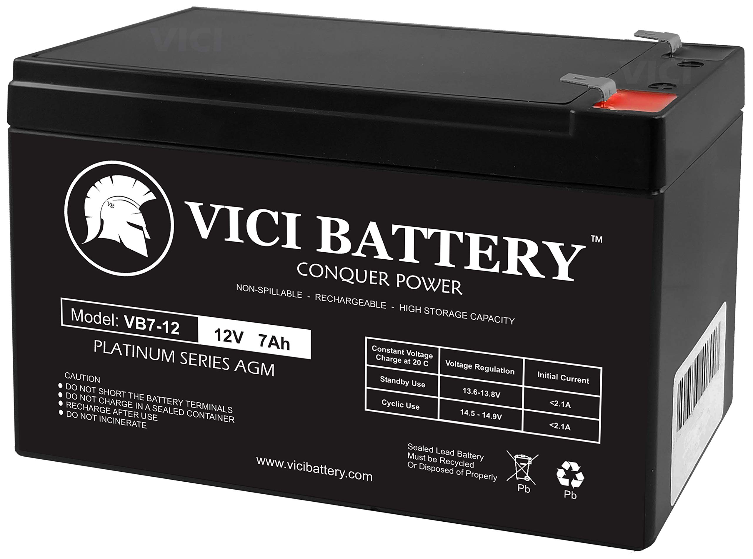 VICI 7.2V 12Ah Replacement Battery for Gruber Power GPS7.2-12 - High Capacity Medical Battery Compatible with Hospital Equipment, Wheelchairs & Scooters - Long-Lasting Power Supply for Emergency Backup & Mobile Use - Perfect for Medical Devices, Security Systems & Portable Electronics