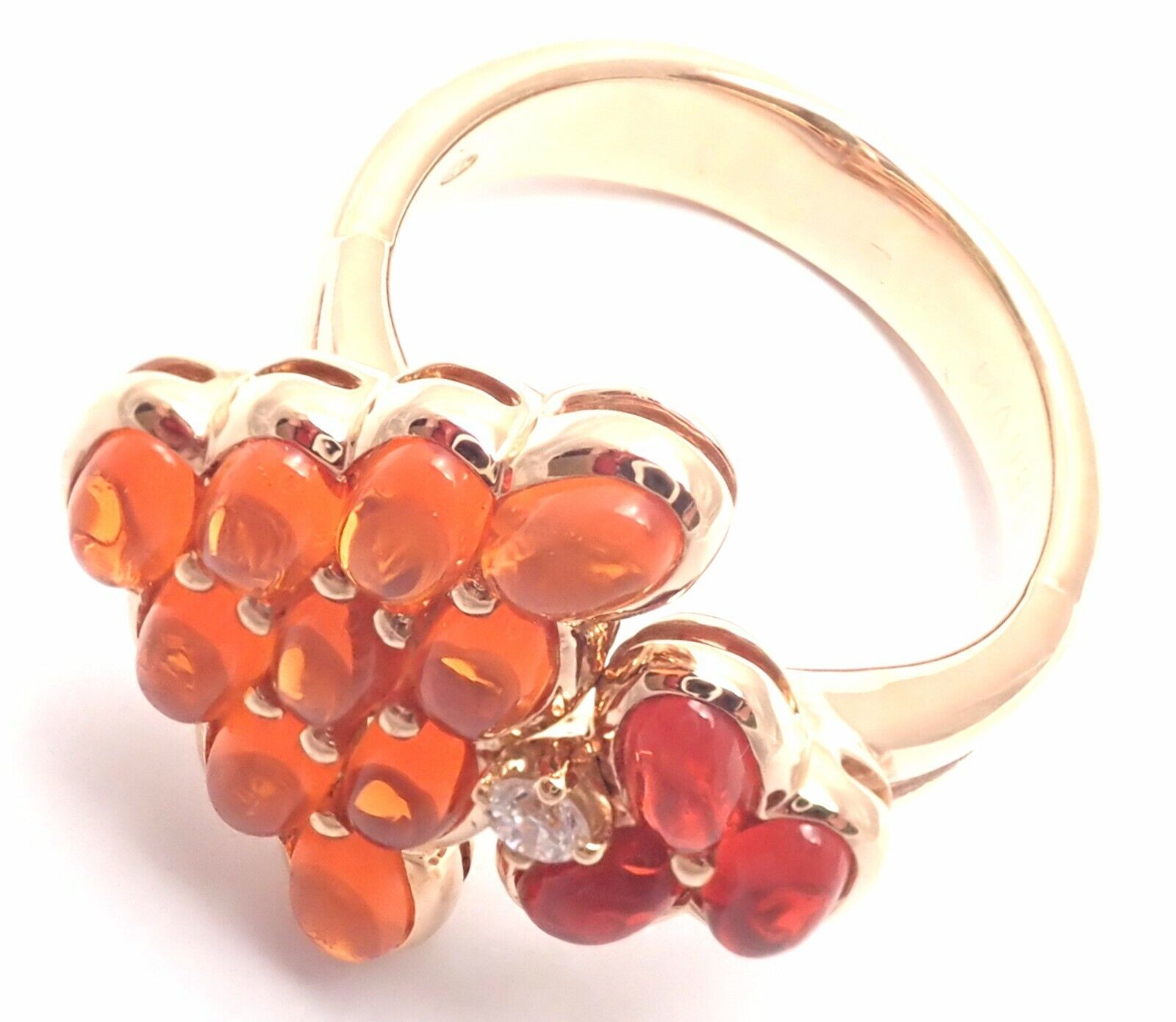 Authentic Mauboussin Paris 18k Rose Gold Diamond Tourmaline Citrine Ring for Women - Luxury Jewelry Gift for Anniversary, Engagement & Special Occasions