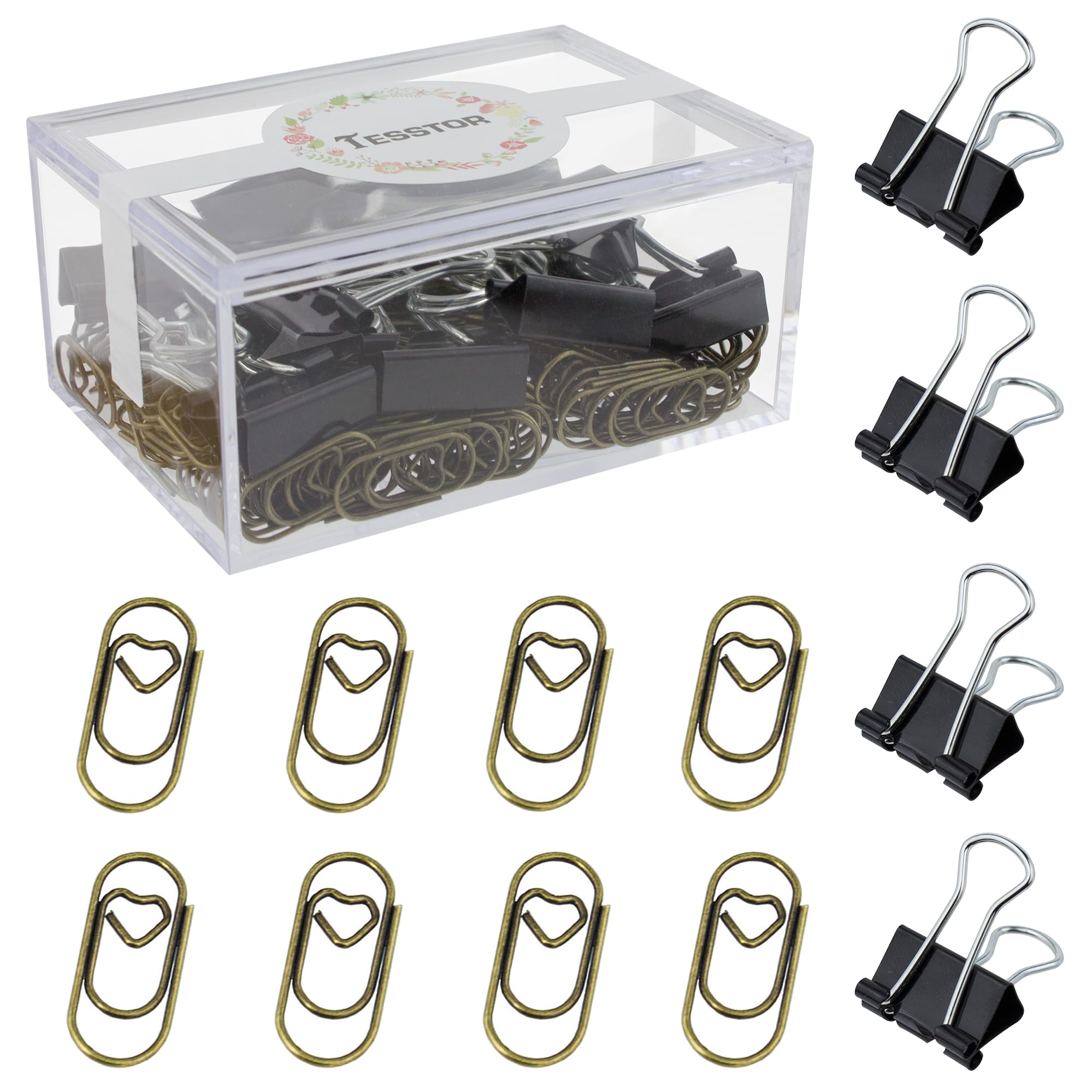 200 Pcs Cute Heart-Shaped Paper Clips - Small Smooth Finish Mini Office Clips for Paper, Non-Skid Stainless Steel Fancy Stationery Supplies (Antique Copper) - Perfect for Scrapbooking, School Projects & Office Organization