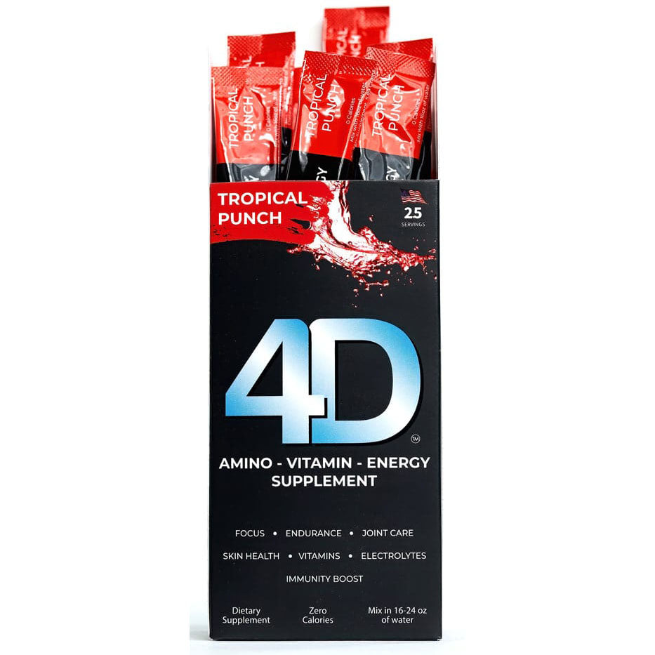 4D Clean Energy Single Packs - Premium Natural Energy Booster for Workouts & Focus | Perfect for Gym, Office & Study Sessions